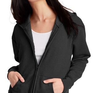 Hanes EcoSmart Black Zip-Up Hoodie S New